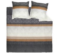 Parure de lit 300x240 cm 50x70 cm en satin de coton TIAGO noir