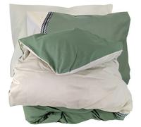 Parure de lit 300x240 cm 50x70 cm percale NOA vert Kaki 3 pièces