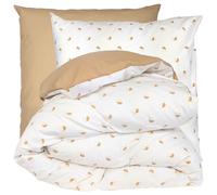 Parure de lit 300x240 cm 65x65 cm percale de coton ALEX marron Moka 3 pièces