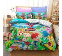 Parure De Lit 3d Animal Crossing Pour Garçons Et Filles, Housse De Couette Imprimée Avec Taies D'oreiller, Motif Dessin Anime, Pour Enfants