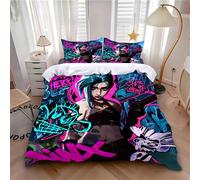 Parure De Lit 3d Avec Housse De Couette Et Imprime Arcane Jinx, Jeu Wild Rift, Cadeau Idéal Pour Jeunes Filles Et Garcon S
