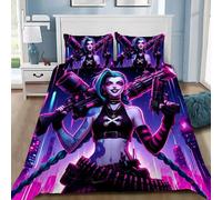 Parure De Lit 3d Avec Housse De Couette Et Imprime Arcane Jinx, Jeu Wild Rift, Cadeau Idéal Pour Jeunes Filles Et Garcon S