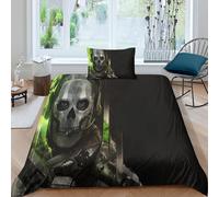 Parure De Lit 3d Avec Housse De Couette Et Taies D'oreiller Motif Dessin Anime Modern Warfare, Facile D'entretien, Pour Lit Simple, 2 Pieces. Housse De Couette 1 Piece + Taie D'ore
