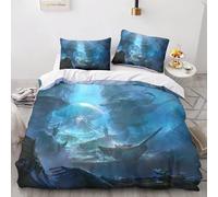 Parure De Lit 3d Avec Housse De Couette Et Taies D'oreiller Motif La Petite Sirène, Motif Princesse, Super Douce, Facile D'entretien, King Size, 3 Pieces : 1 Housse De Couette + Ta