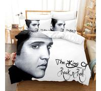 Parure De Lit 3d Elvis Presley Avec Housse De Couette Et Taie D'oreiller Pour Lit Double, Queen Et King Size