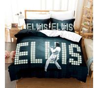 Parure De Lit 3d Elvis Presley Avec Housse De Couette Et Taie D'oreiller Pour Lit Double, Queen Et King Size