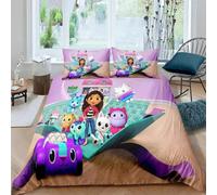 Parure De Lit 3d Gabby's Dollhouse, Housse De Couette En Polyester, Taie D'oreiller, Pour Lit Simple, Double, Complet, Pour Filles, Garcon S, Enfants, Cadeau