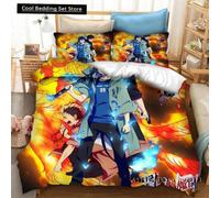 Parure De Lit 3d Imprimee Motif Anime Blue Exorcist, Housse De Couette, Taie D'oreiller, Une Pièce