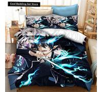 Parure De Lit 3d Imprimee Motif Anime Blue Exorcist, Housse De Couette, Taie D'oreiller, Une Pièce