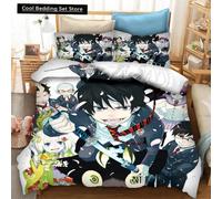 Parure De Lit 3d Imprimee Motif Anime Blue Exorcist, Housse De Couette, Taie D'oreiller, Une Pièce