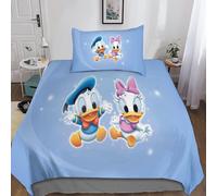Parure De Lit 3d Mickey Mouse Et Donald Duck Pour Enfants, Housse De Couette En Microfibre Douce, 3 Pieces, Simple