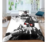 Parure De Lit 3d Modern Warfare, Douce Et Confortable, Avec Housse De Couette Et Taie D'oreiller, Motif Dessin Anime, Pour Lit Simple