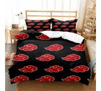 Parure De Lit 3d Motif Dessin Anime Red Cloud, Housse De Couette, Linge De Lit Pour Enfants, Akatsuki, Japon, Pour Lit Double, Queen, King, Simple, Cadeau
