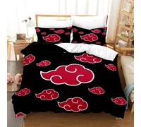 Parure De Lit 3d Motif Dessin Anime Red Cloud, Housse De Couette, Linge De Lit Pour Enfants, Akatsuki, Japon, Pour Lit Double, Queen, King, Simple, Cadeau