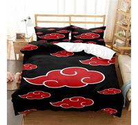 Parure De Lit 3d Motif Dessin Anime Red Cloud, Housse De Couette, Linge De Lit Pour Enfants, Akatsuki, Japon, Pour Lit Double, Queen, King, Simple, Cadeau