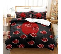 Parure De Lit 3d Motif Dessin Anime Red Cloud, Housse De Couette, Linge De Lit Pour Enfants, Akatsuki, Japon, Pour Lit Double, Queen, King, Simple, Cadeau