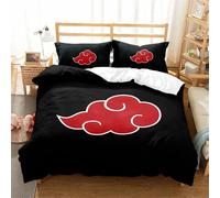 Parure De Lit 3d Motif Dessin Anime Red Cloud, Housse De Couette, Linge De Lit Pour Enfants, Akatsuki, Japon, Pour Lit Double, Queen, King, Simple, Cadeau