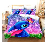 Parure De Lit 3d Stitch Pour Enfant, Housse De Couette, 3 Pieces, Taille King