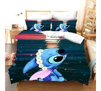 Parure De Lit 3d Stitch Pour Enfant, Housse De Couette, 3 Pieces, Taille King