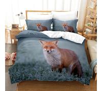 Parure De Lit 3d The Fox Avec Housse De Couette Et Taie D'oreiller, Pour Lit Double, Queen Et King Size