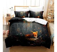 Parure De Lit 3d The Fox Avec Housse De Couette Et Taie D'oreiller, Pour Lit Double, Queen Et King Size