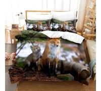 Parure De Lit 3d The Fox Avec Housse De Couette Et Taie D'oreiller, Pour Lit Double, Queen Et King Size