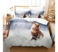 Parure De Lit 3d The Fox Avec Housse De Couette Et Taie D'oreiller, Pour Lit Double, Queen Et King Size