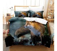 Parure De Lit 3d The Fox Avec Housse De Couette Et Taie D'oreiller, Pour Lit Double, Queen Et King Size