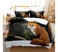 Parure De Lit 3d The Fox Avec Housse De Couette Et Taie D'oreiller, Pour Lit Double, Queen Et King Size