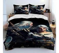 Parure De Lit 3d The Witcher Game Gamer, Housse De Couette, Taie D'oreiller, King Size