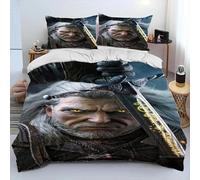 Parure De Lit 3d The Witcher Game Gamer, Housse De Couette, Taie D'oreiller, King Size