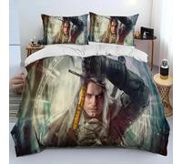 Parure De Lit 3d The Witcher Game Gamer, Housse De Couette, Taie D'oreiller, King Size