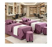 Parure de lit 4 pièces brodée à trois lignes de qualité hôtelière de qualité supérieure, résistante aux plis et à la décoloration. Violet Square bedside 190 * 80cm (74.8 * 31.5in)