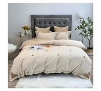 Parure de lit 4 pièces Parure de lit en coton Love, ensemble de literie de luxe, léger et léger, avec broderie, petit vent parfumé, 4 pièces Parure de couette(1.5m bed -200x230cm)