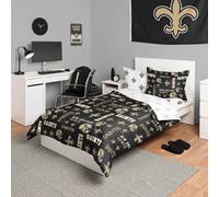 Parure de lit 5 pi ces avec couette et sac de couchage FOCO New Orleans Saints NFL Team Color Bed In a Bag pour lit double
