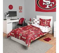 Parure de lit 5 pi ces avec couette et sac de couchage FOCO San Francisco 49ers NFL Team Color Bed In a Bag pour lit double