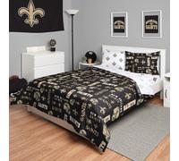 Parure de lit 5 pi ces FOCO New Orleans Saints NFL Team Color Bed In a Bag avec couette