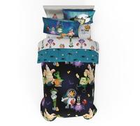 Parure de lit 5 pièces réversible avec Couvre-oreillers Bob l'éponge pour Enfants - Super Douce et Confortable - pour Halloween - Lit jumeau (Produit sous Licence Officielle) Franco