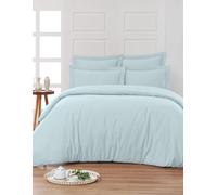PARURE DE LIT 5 Pieces Unie en pour Un lit 2 Personnes 140 x 190 cm 1 drap housse + 1 drap plat +2 taies d'oreiller 50 x 70 cm + 1 taie de traversin 100% Coton 57 Fils HAUTE QUALITE (TURQUOISE)