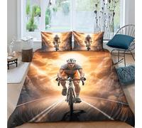 Parure De Lit 90X190 Cm Vélo Tout Terrain 3D Motif Housse De Couette 3 Pièces Microfibre La Nature Housse De Couette En Microfibre Fermeture Éclair Et 2 Taies D'Oreill Enfant Fille Gar -50860444224956