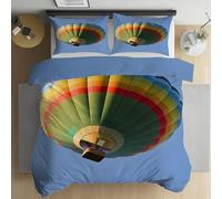 Parure de Lit 90x190 Enfant Ballon À Hydrogène Bleu - Housse de Couette 1 Personne Abstraction avec 2 Taies d'oreiller - Ensemble de literie pour Fille Garçon Décoration Chambre H-227