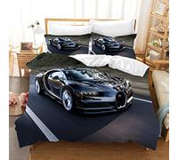 Parure de Lit 90x190 Enfant Voiture Bleue Housse de Couette 90x190 110g/㎡ Microfibre + 1 Taie d'oreiller 65x65 Housse de Couette Adaptée Aux Garçons Filles Housse Couette Ado