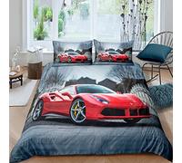 Parure de Lit 90x190 Enfant Voiture Grise Housse de Couette 90x190 110g/㎡ Microfibre + 1 Taie d'oreiller 65x65 Housse de Couette Adaptée Aux Garçons Filles Housse Couette Ado
