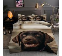 Parure de Lit 90x190 Motif Labrador - Housse de Couette Enfant 1 Personne en Microfibre Grands Chiens Housse Couette avec Fermeture éClair, 2 Taies d'oreiller 65x65