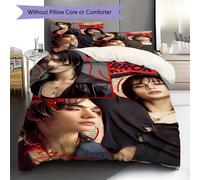 Parure De Lit À Motif Hwang Hyun-Jin - Housse De Couette Et Taies D'oreiller En Polyester Doux Avec Un Design Rouge Et Noir Vibrant, Confort Toutes Saisons Pour La Decoration De La