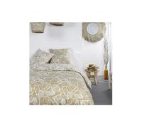 Today Parure de lit double Mawira Coton Motifs Esquisse Bronze 240 x 260 cm