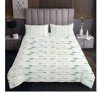 Parure de Lit Adulte Flèche Verte Housse de Couette avec Fermeture Éclair Doux 140x200 cm