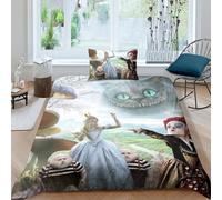 Parure De Lit Alice au Pays des Merveilles avec Housse De Couette Et Housse De Couette pour Enfant Alice en Bambou Housse De Couette avec Taie d'oreiller Single(135x200cm)