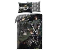 Parure de lit ATTACK ON TITAN Attache des géants - Housse de couette 140 x 200 cm avec taie d'oreiller 70 x 90 cm - 100 % polyester multicolore