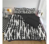 Parure de Lit avec Flèche Noire Housse de Couette Arbre Géométrique Abstrait - Réversible (2 Couleurs) - Housse de Couette avec 2 Taies d'oreiller 240x260cm, Gris Foncé